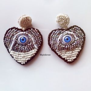 Beaded Evil Eye Earrings